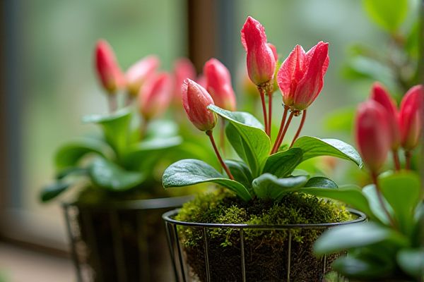 Growing Vibrant Begonia in Moss-Lined Wire Planters for Eye-Catching Displays