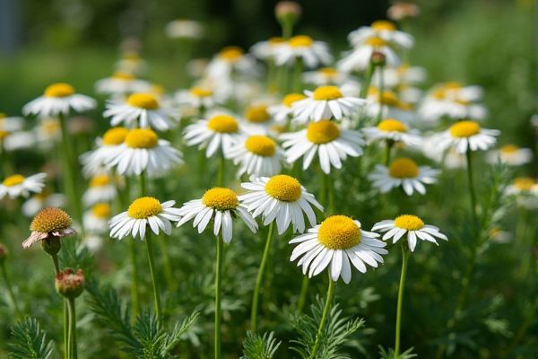 Growing Chamomile in Community Herb Spirals for Enhanced Garden Aromatics