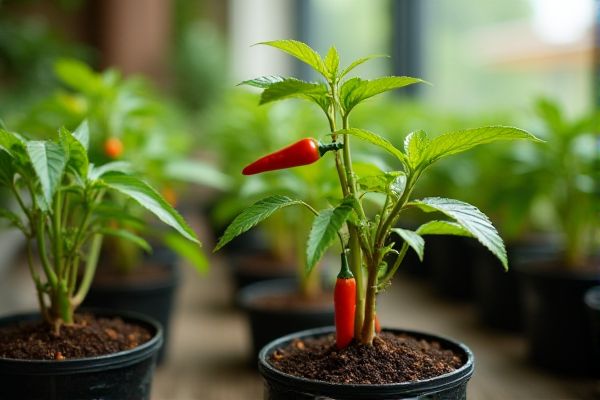 Growing Vibrant Chili Peppers Indoors Using Grow Bags for Maximum Yield