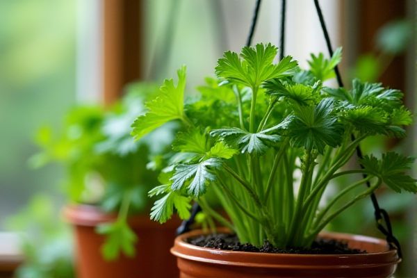 Growing Fresh Cilantro Indoors in Hanging Baskets for Year-Round Flavor