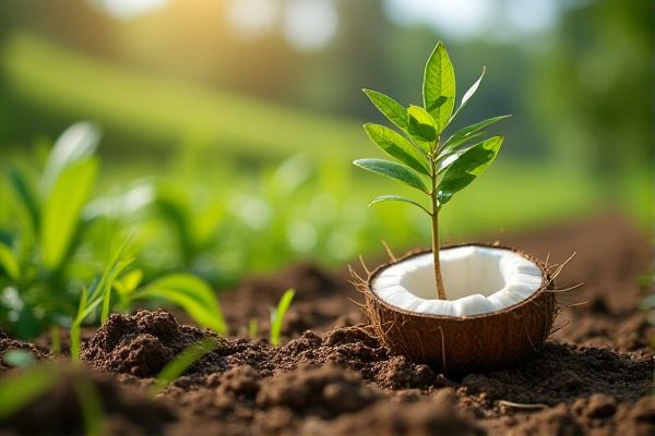 Growing Coconut Trees on Organic-Certified Farmlands for Sustainable Harvests
