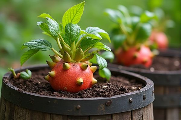 Growing Dragon Fruit in Repurposed Wine Barrels for Vibrant Tropical Harvests