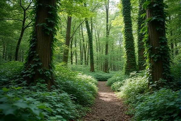 Establishing English Ivy in Dense Forested Areas for Lush Ground Cover and Erosion Control