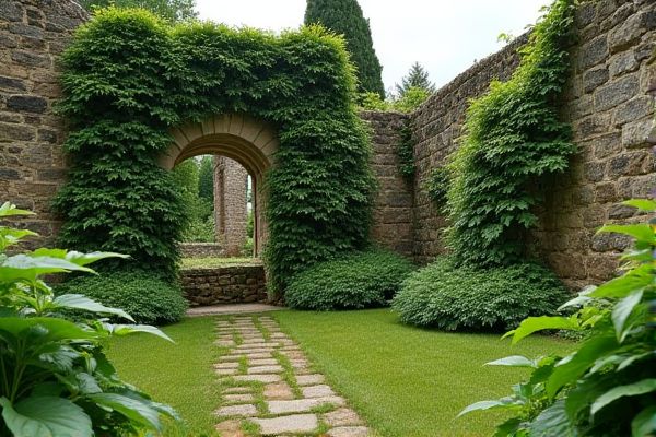 Enhance Old Stone Ruins with Lush Growth of English Ivy for Timeless Charm