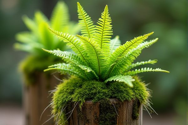 Growing Lush Ferns on Moss Pole Planters for Enhanced Indoor Greenery