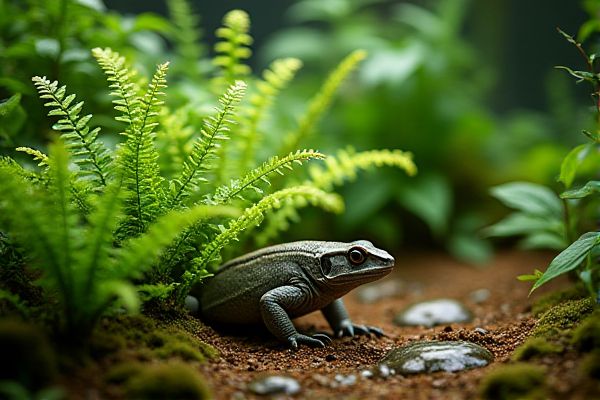 Creating a Lush Environment by Planting Ferns in Reptile Terrariums for Natural Habitat Simulation
