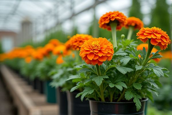 Growing Vibrant Marigolds in Greenhouse Containers for Year-Round Color