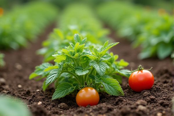 Growing Marjoram Alongside Tomatoes in Community Garden Plots for Enhanced Flavor and Pest Control