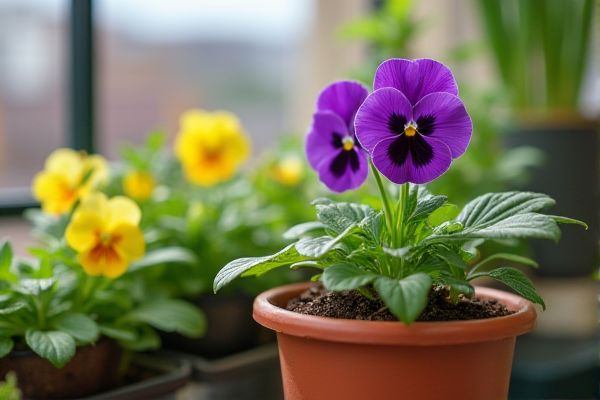 Thriving Pansies in Urban Rooftop Containers for Colorful City Gardens