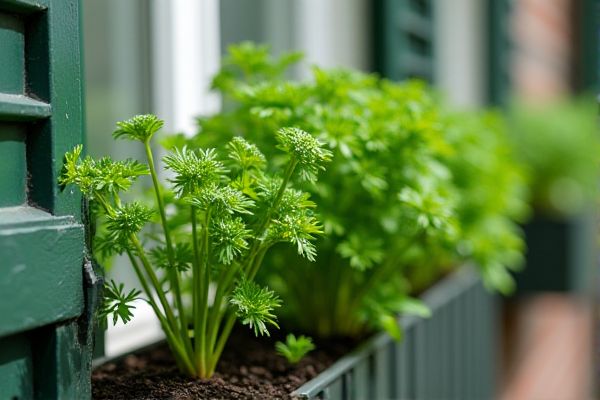 Growing Lush Parsley in Parisian Window Boxes for Fresh Culinary Herbs