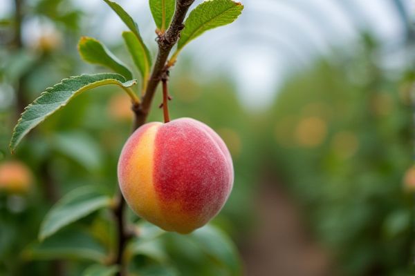 Growing Peach Trees in Greenhouse Environments for Year-Round Fruit Production