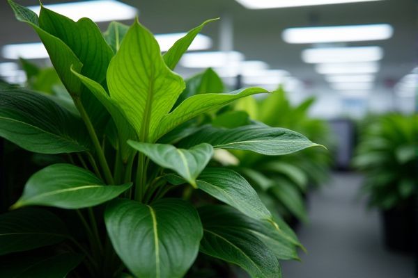 Growing Philodendron in Office Cubicles Under Fluorescent Lighting for Vibrant Indoor Greenery