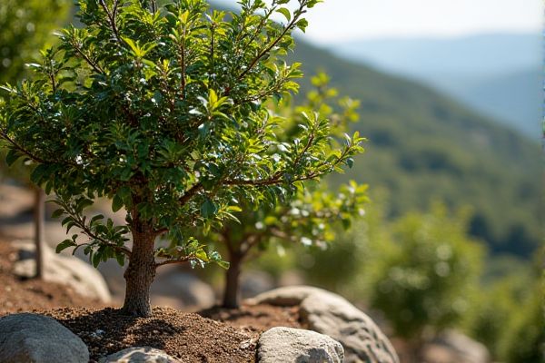 Thriving Pomegranate Growth in Rocky Hillside Landscapes for Robust Fruit Production