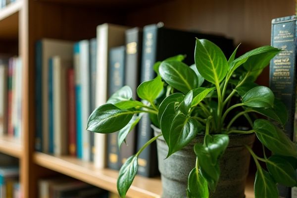 Transform Cluttered Bookshelves into Lush Green Spaces with Pothos Planting