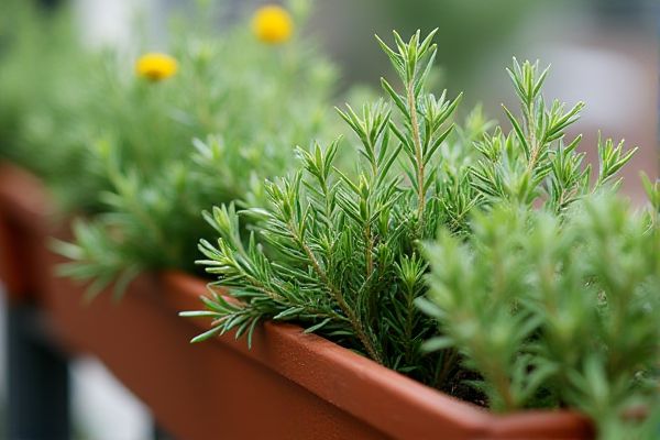 Growing Fragrant Rosemary in Balcony Rail Planters for Fresh Culinary Herbs