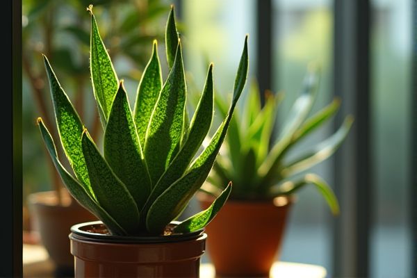 Thriving Snake Plants in Low-Light Office Spaces for Improved Air Quality and Ambiance