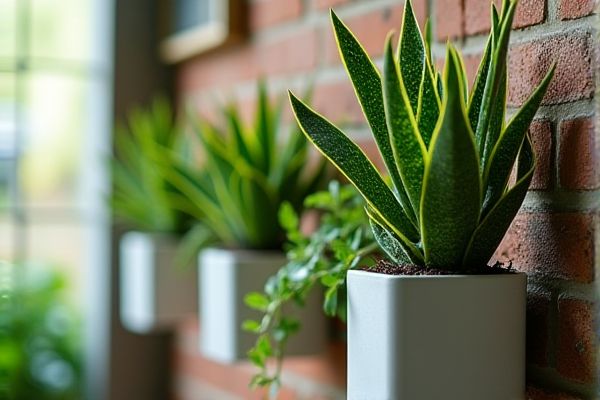 Creating Lush Vertical Walls with Thriving Snake Plant Arrangements