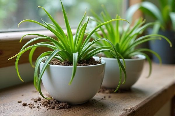 Growing Lush Spider Plants in Unique Ceramic Head Planters for Eye-Catching Indoor Decor
