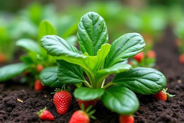 Enhance Growth by Planting Spinach Alongside Strawberries in Your Garden