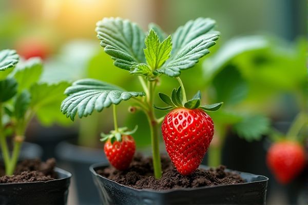 Growing Juicy Strawberries Indoors Using Space-Saving Grow Bags